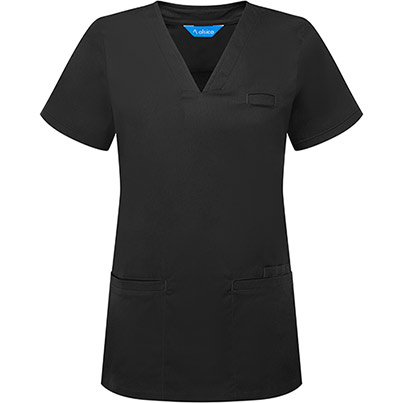 Alsico NVF1 Womenis Black V-Neck Scrub Tunic
