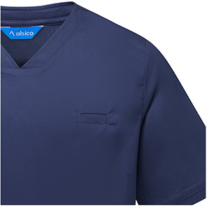 Alsico NVU1 Unisex Navy V-Neck Scrub Tunic