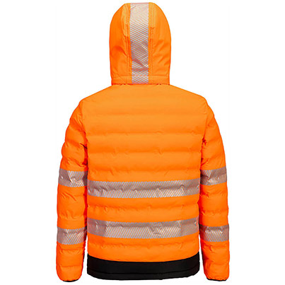 Portwest S548 Orange/Black Hi-Vis Ultrasonic Heated Tunnel Jacket
