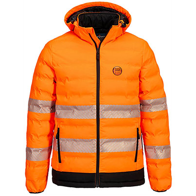Portwest S548 Orange/Black Hi-Vis Ultrasonic Heated Tunnel Jacket