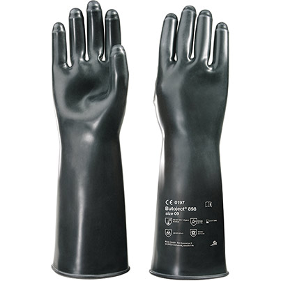 KCL Butoject 898 Black Butyl Rubber Antistatic Chemical-Resistant Gloves