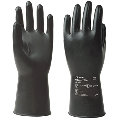 KCL VitoJect 890 Black Chemical-Resistant Gloves