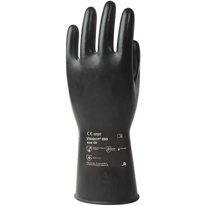 KCL VitoJect 890 Black Chemical-Resistant Gloves