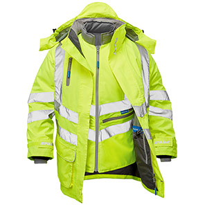 PULSAR PROTECT P314-R Yellow 4-in-1 Hi-Vis Coat 6XL