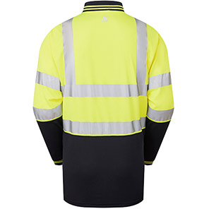 PULSAR PROTECT P302-R Yellow/Navy Hi-Vis Long-Sleeve Polo Shirt