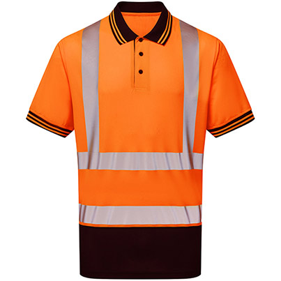 PULSAR PROTECT P301-R Orange/Navy Hi-Vis Polo Shirt