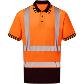 PULSAR PROTECT P301-R Orange/Navy Hi-Vis Polo Shirt 4XL