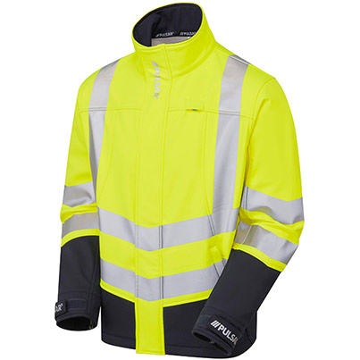 PULSAR PROTECT P306-R Yellow/Navy Hi-Vis Softshell Jacket