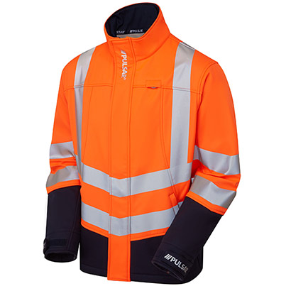 PULSAR PROTECT P306-R Orange/Navy Hi-Vis Softshell Jacket