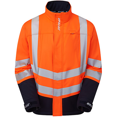 PULSAR PROTECT P306-R Orange/Navy Hi-Vis Softshell Jacket