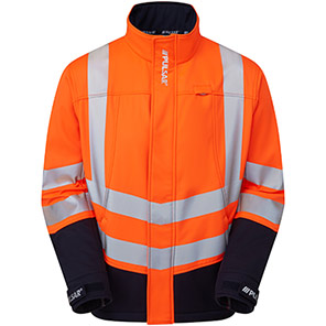 PULSAR PROTECT P306-R Orange/Navy Hi-Vis Softshell Jacket 6XL