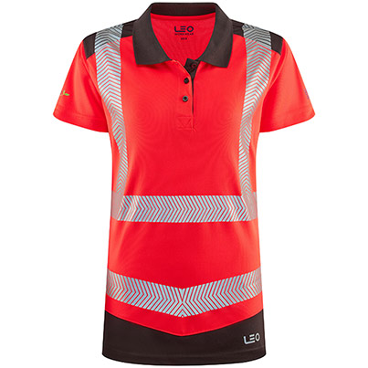 Leo Elmscott Women’s Red/Grey Hi-Vis Polo Shirt
