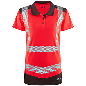 Leo Elmscott Women’s Red/Grey Hi-Vis Polo Shirt 6XL