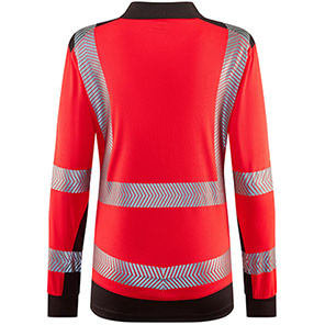Leo Hazelwood Women’s Red/Grey Hi-Vis Long-Sleeve Polo Shirt