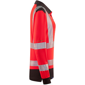 Leo Hazelwood Women’s Red/Grey Hi-Vis Long-Sleeve Polo Shirt