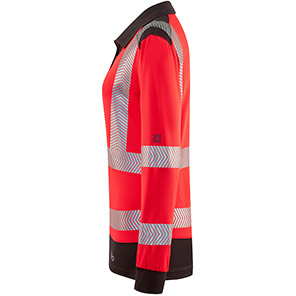 Leo Hazelwood Women’s Red/Grey Hi-Vis Long-Sleeve Polo Shirt
