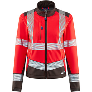 Leo Pennywell Women's Red/Grey Hi-Vis Softshell Jacket 5XL