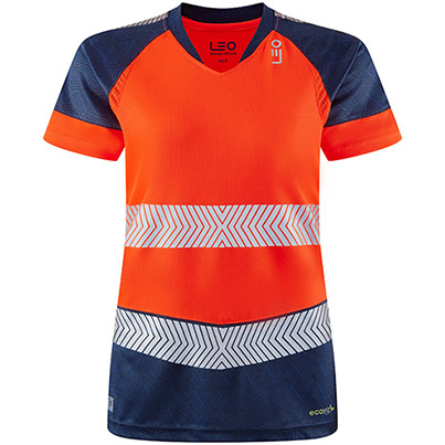Leo Lorna Women’s Orange/Navy Hi-Vis T-Shirt