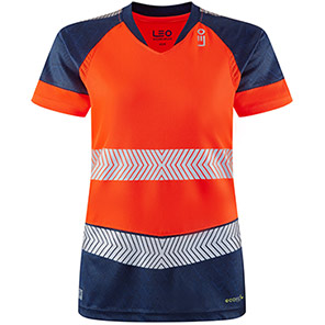 Leo Lorna Women’s Orange/Navy Hi-Vis T-Shirt 6XL