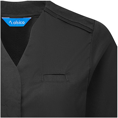 Alsico NLN1 Womenis Black Notch-Neck Tunic M