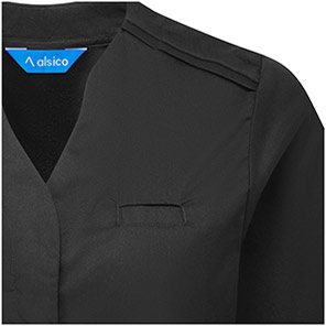 Alsico NLN1 Womenis Black Notch-Neck Tunic M