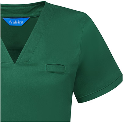 Alsico NVF1 Women�s Bottle Green V-Neck Scrub Tunic