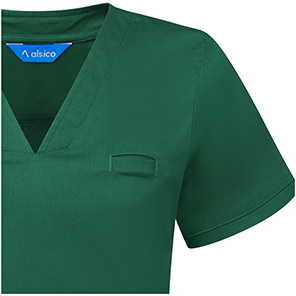 Alsico NVF1 Women�s Bottle Green V-Neck Scrub Tunic