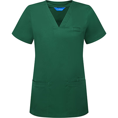Alsico NVF1 Women�s Bottle Green V-Neck Scrub Tunic