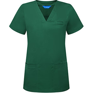 Alsico NVF1 Women�s Bottle Green V-Neck Scrub Tunic
