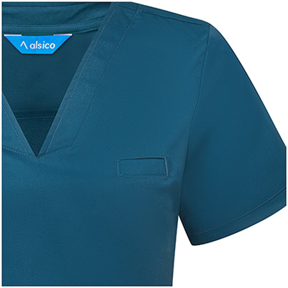 Alsico NVF1 Women�s Caribbean Blue V-Neck Scrub Tunic
