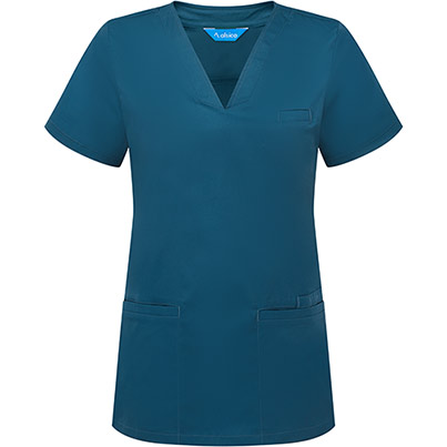 Alsico NVF1 Women�s Caribbean Blue V-Neck Scrub Tunic
