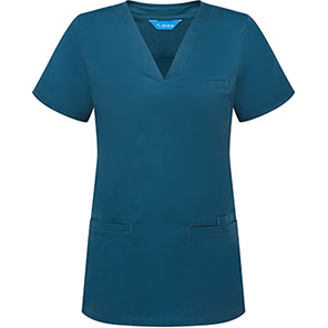 Alsico NVF1 Women�s Caribbean Blue V-Neck Scrub Tunic