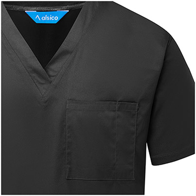 Alsico NCS1 Unisex Black Scrub Tunic