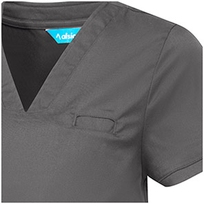 Alsico NSM1 Charcoal V-Neck Maternity Scrub Tunic