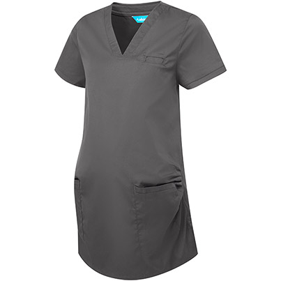 Alsico NSM1 Charcoal V-Neck Maternity Scrub Tunic