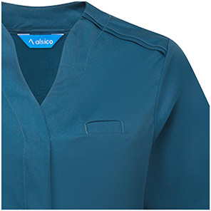 Alsico NLN1 Women�s Caribbean Blue Notch-Neck Tunic