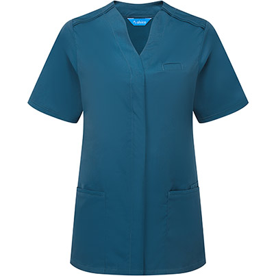 Alsico NLN1 Women�s Caribbean Blue Notch-Neck Tunic