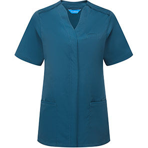 Alsico NLN1 Women�s Caribbean Blue Notch-Neck Tunic