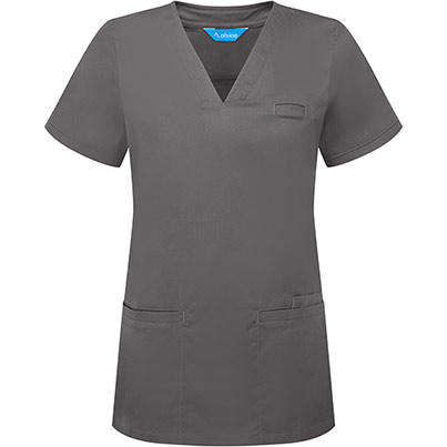 Alsico NVF1 Women’s Charcoal V-Neck Scrub Tunic
