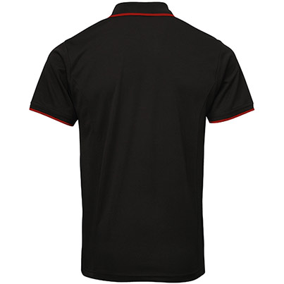 Premier PR618 Coolchecker Men’s Black/Red Polo Shirt