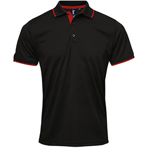 Premier PR618 Coolchecker Men’s Black/Red Polo Shirt 3XL