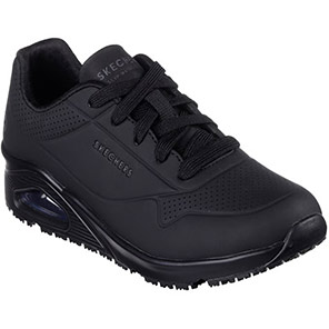 Skechers Uno SR Relaxed-Fit Women’s Black Non-Safety Shoes