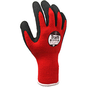 Traffi TG1070 Red/Black Nitrile-Coated Waterproof Work Gloves 12