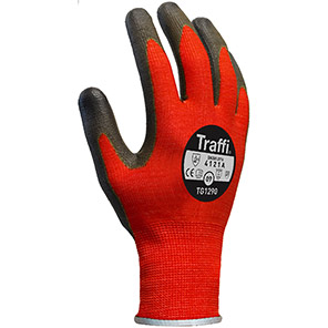Traffi TG1290 Black/Red PU-Coated Work Gloves 11