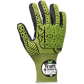 Traffi TG5550 LXT Green Nitrile-Coated Cut-Resistant Work Gloves 12