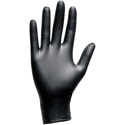 Traffi TD05 Black Nitrile Disposable Gloves (Box of 50)