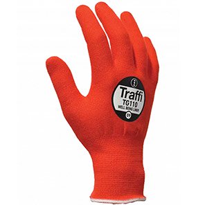 Traffi TG110 Red Wellbeing Liner Gloves 10