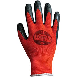 Traffi TG1655 Black/Red Crinkle Latex-Coated Work Gloves 12