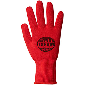 Traffi TG105 Red Thermal Liner Gloves 9