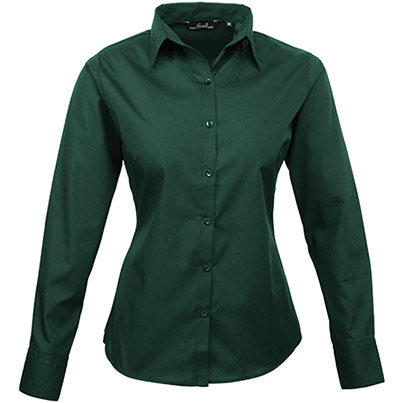 Premier PR300 Bottle Green Poplin Blouse